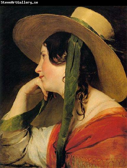 Friedrich von Amerling Girl in Yellow Hat